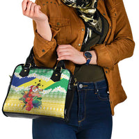 Personalised Malampa Joyeux Noel Shoulder Handbag Proud To Be a Ni-Van Sand Drawing Art - Polynesian Pride