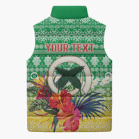 Personalised Malampa Joyeux Noel Sleeveless Puffer Jacket Proud To Be a Ni-Van Sand Drawing Art - Polynesian Pride