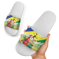 Personalised Malampa Joyeux Noel Slide Sandals Proud To Be a Ni-Van Sand Drawing Art - Polynesian Pride