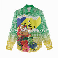 Personalised Malampa Joyeux Noel Women Casual Shirt Proud To Be a Ni-Van Sand Drawing Art - Polynesian Pride