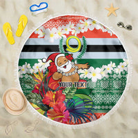 Personalised Penama Joyeux Noel Beach Blanket Proud To Be a Ni-Van Sand Drawing Art - Polynesian Pride