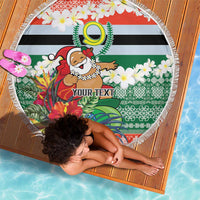 Personalised Penama Joyeux Noel Beach Blanket Proud To Be a Ni-Van Sand Drawing Art - Polynesian Pride