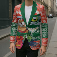 Personalised Penama Joyeux Noel Blazer Proud To Be a Ni-Van Sand Drawing Art - Polynesian Pride