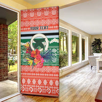 Personalised Penama Joyeux Noel Door Cover Proud To Be a Ni-Van Sand Drawing Art - Polynesian Pride