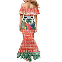 Personalised Penama Joyeux Noel Family Matching Mermaid Dress and Hawaiian Shirt Proud To Be a Ni-Van Sand Drawing Art - Polynesian Pride