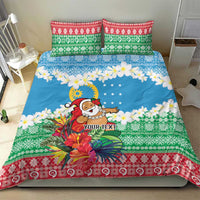 Personalised Sanma Joyeux Noel Bedding Set Proud To Be a Ni-Van Sand Drawing Art - Polynesian Pride