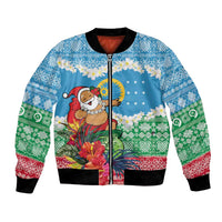 Personalised Sanma Joyeux Noel Bomber Jacket Proud To Be a Ni-Van Sand Drawing Art - Polynesian Pride