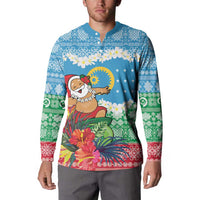 Personalised Sanma Joyeux Noel Button Sweatshirt Proud To Be a Ni-Van Sand Drawing Art - Polynesian Pride