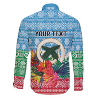 Personalised Sanma Joyeux Noel Family Matching Long Sleeve Bodycon Dress and Hawaiian Shirt Proud To Be a Ni-Van Sand Drawing Art - Polynesian Pride