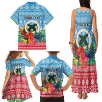 Personalised Sanma Joyeux Noel Family Matching Tank Maxi Dress and Hawaiian Shirt Proud To Be a Ni-Van Sand Drawing Art - Polynesian Pride