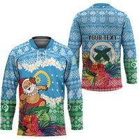 Personalised Sanma Joyeux Noel Hockey Jersey Proud To Be a Ni-Van Sand Drawing Art - Polynesian Pride