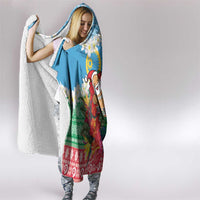 Personalised Sanma Joyeux Noel Hooded Blanket Proud To Be a Ni-Van Sand Drawing Art - Polynesian Pride