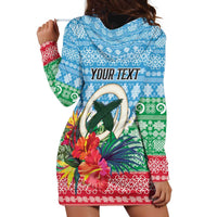 Personalised Sanma Joyeux Noel Hoodie Dress Proud To Be a Ni-Van Sand Drawing Art - Polynesian Pride