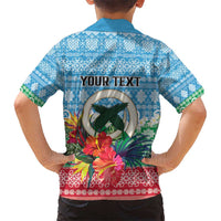 Personalised Sanma Joyeux Noel Kid Hawaiian Shirt Proud To Be a Ni-Van Sand Drawing Art - Polynesian Pride