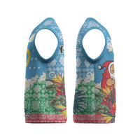 Personalised Sanma Joyeux Noel Christmas Knitted V-Neck Vest Proud To Be a Ni-Van Sand Drawing Art - Polynesian Pride