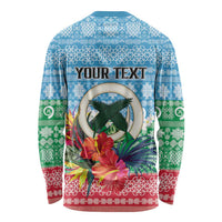 Personalised Sanma Joyeux Noel Long Sleeve Shirt Proud To Be a Ni-Van Sand Drawing Art - Polynesian Pride