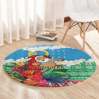 Personalised Sanma Joyeux Noel Round Carpet Proud To Be a Ni-Van Sand Drawing Art - Polynesian Pride