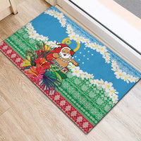 Personalised Sanma Joyeux Noel Rubber Doormat Proud To Be a Ni-Van Sand Drawing Art - Polynesian Pride