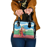 Personalised Sanma Joyeux Noel Shoulder Handbag Proud To Be a Ni-Van Sand Drawing Art - Polynesian Pride
