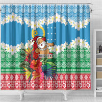 Personalised Sanma Joyeux Noel Shower Curtain Proud To Be a Ni-Van Sand Drawing Art - Polynesian Pride