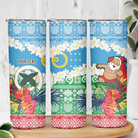 Personalised Sanma Joyeux Noel Skinny Tumbler Proud To Be a Ni-Van Sand Drawing Art - Polynesian Pride