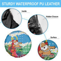 Personalised Sanma Joyeux Noel Spare Tire Cover Proud To Be a Ni-Van Sand Drawing Art - Polynesian Pride