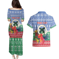 Personalised Shefa Joyeux Noel Couples Matching Puletasi and Hawaiian Shirt Proud To Be a Ni-Van Sand Drawing Art - Polynesian Pride