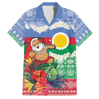 Personalised Shefa Joyeux Noel Family Matching Off The Shoulder Long Sleeve Dress and Hawaiian Shirt Proud To Be a Ni-Van Sand Drawing Art - Polynesian Pride