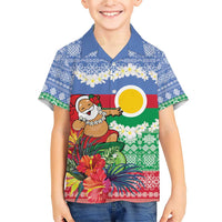 Personalised Shefa Joyeux Noel Family Matching Short Sleeve Bodycon Dress and Hawaiian Shirt Proud To Be a Ni-Van Sand Drawing Art - Polynesian Pride