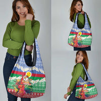 Personalised Shefa Joyeux Noel Grocery Bag Proud To Be a Ni-Van Sand Drawing Art - Polynesian Pride