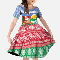 Personalised Shefa Joyeux Noel Kid Short Sleeve Dress Proud To Be a Ni-Van Sand Drawing Art - Polynesian Pride