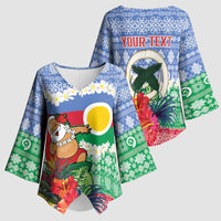 Personalised Shefa Joyeux Noel Kimono Sleeve Blouse Proud To Be a Ni-Van Sand Drawing Art - Polynesian Pride