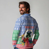 Personalised Shefa Joyeux Noel Long Sleeve Polo Shirt Proud To Be a Ni-Van Sand Drawing Art - Polynesian Pride