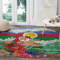 Personalised Shefa Joyeux Noel Round Carpet Proud To Be a Ni-Van Sand Drawing Art - Polynesian Pride
