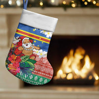 Personalised Tafea Joyeux Noel Christmas Stocking Proud To Be a Ni-Van Sand Drawing Art - Polynesian Pride