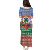 Personalised Tafea Joyeux Noel Family Matching Puletasi and Hawaiian Shirt Proud To Be a Ni-Van Sand Drawing Art - Polynesian Pride