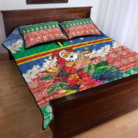 Personalised Tafea Joyeux Noel Quilt Bed Set Proud To Be a Ni-Van Sand Drawing Art - Polynesian Pride