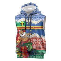 Personalised Tafea Joyeux Noel Sleeveless Zip Hoodie Proud To Be a Ni-Van Sand Drawing Art - Polynesian Pride