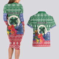 Personalised Torba Joyeux Noel Couples Matching Long Sleeve Bodycon Dress and Hawaiian Shirt Proud To Be a Ni-Van Sand Drawing Art - Polynesian Pride