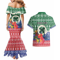 Personalised Torba Joyeux Noel Couples Matching Mermaid Dress and Hawaiian Shirt Proud To Be a Ni-Van Sand Drawing Art - Polynesian Pride