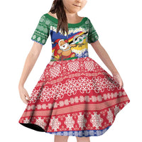 Personalised Torba Joyeux Noel Family Matching Off Shoulder Short Dress and Hawaiian Shirt Proud To Be a Ni-Van Sand Drawing Art - Polynesian Pride
