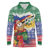 Personalised Torba Joyeux Noel Long Sleeve Polo Shirt Proud To Be a Ni-Van Sand Drawing Art - Polynesian Pride