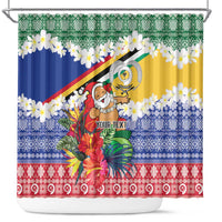 Personalised Torba Joyeux Noel Shower Curtain Proud To Be a Ni-Van Sand Drawing Art - Polynesian Pride