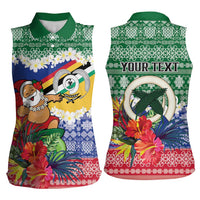 Personalised Torba Joyeux Noel Women Sleeveless Polo Shirt Proud To Be a Ni-Van Sand Drawing Art - Polynesian Pride