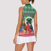 Personalised Torba Joyeux Noel Women Sleeveless Polo Shirt Proud To Be a Ni-Van Sand Drawing Art - Polynesian Pride
