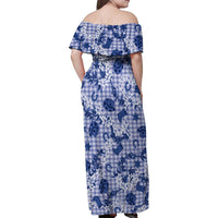 Mokihana Maile Ilima Leis Paniolo Palaka Family Matching Off Shoulder Maxi Dress and Hawaiian Shirt Hawaiian Polu Spirit - Polynesian Pride