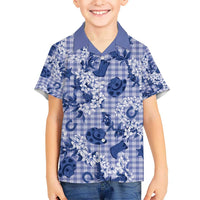 Mokihana Maile Ilima Leis Paniolo Palaka Kid Hawaiian Shirt Hawaiian Polu Spirit - Polynesian Pride