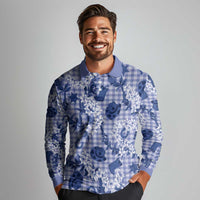 Mokihana Maile Ilima Leis Paniolo Palaka Long Sleeve Polo Shirt Hawaiian Polu Spirit - Polynesian Pride