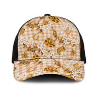 Mokihana Maile Ilima Leis Paniolo Palaka Baseball Net Cap Hawaiian Kula Spirit LT9 One Size Black Gold - Polynesian Pride