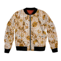 Mokihana Maile Ilima Leis Paniolo Palaka Bomber Jacket Hawaiian Kula Spirit - Polynesian Pride